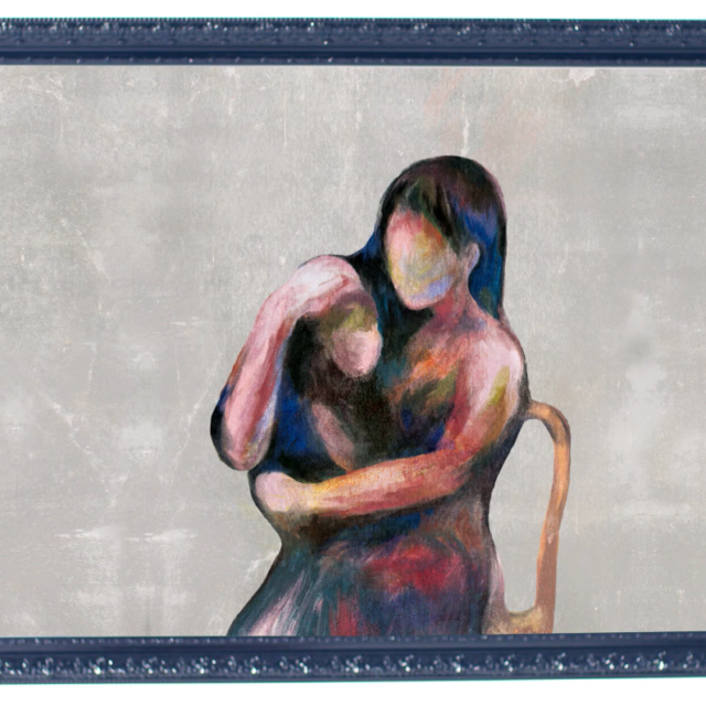 The painting of the mother and her child at the end of j-hope's short film with the word'Eva' (#6 MAMA)