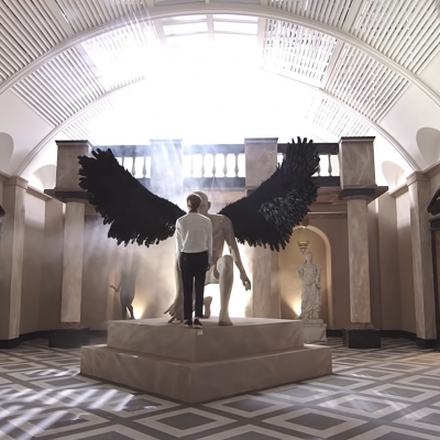 Wings on the sculpture (Blood, Sweat & Tears)